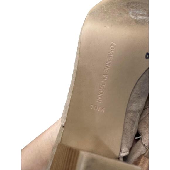 Adrienne Vittadini Pyle Tan Leather Suede‎ Open Toe Mules Slide Sandal Size 10 - Picture 10 of 10